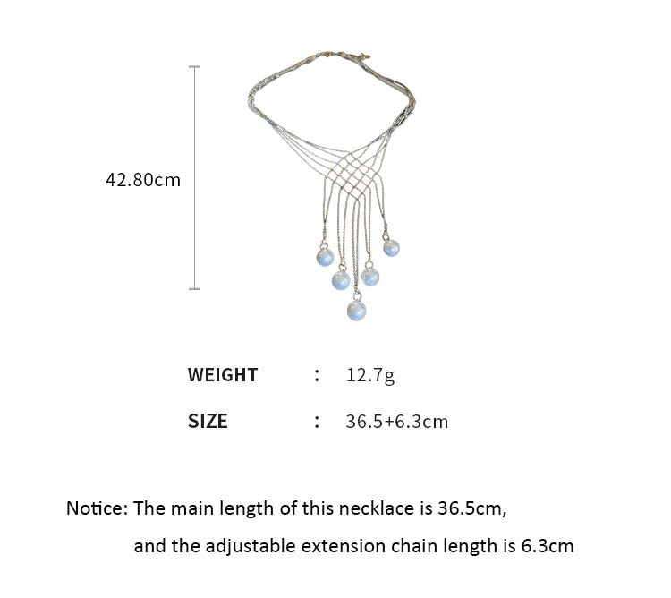 Trendy Prismatic Artificial Pearl Fringe Multilayer Necklace
