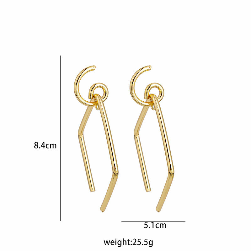 Adiffu Chic Geometric Square Hollow Earrings