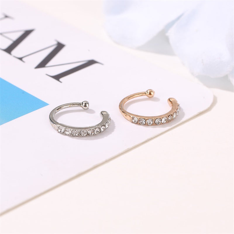 Adiffu Diamond Stud Earrings Single Earring Bone Clip Without Piercing
