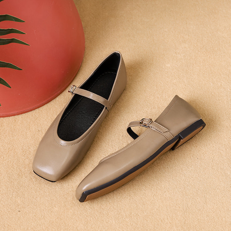 Adiffu French Retro Mary Jane Flats