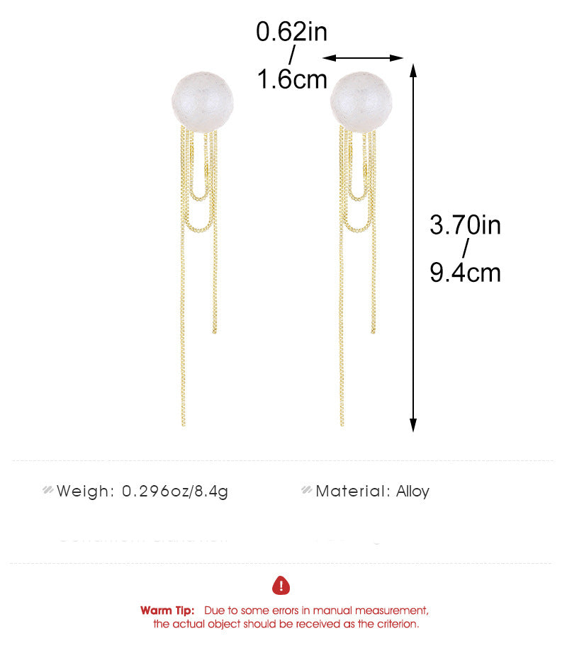 Adiffu French Light Luxury Design Tassel Earrings