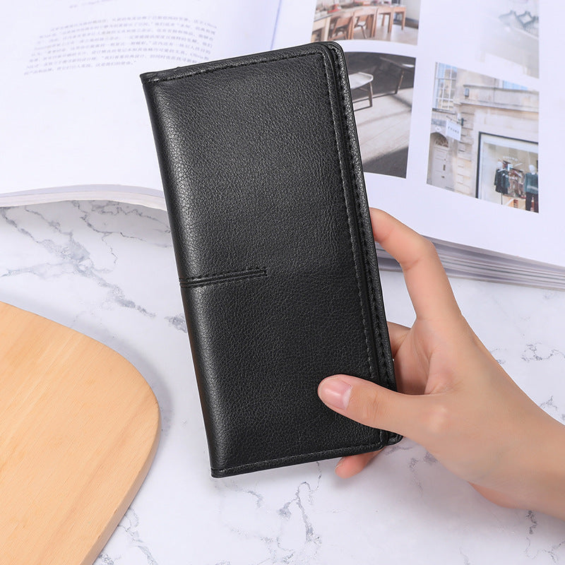 Adiffu Simple And Thin Money Clip Multi-Card Anti-degaussing Retro Change Clutch Bag