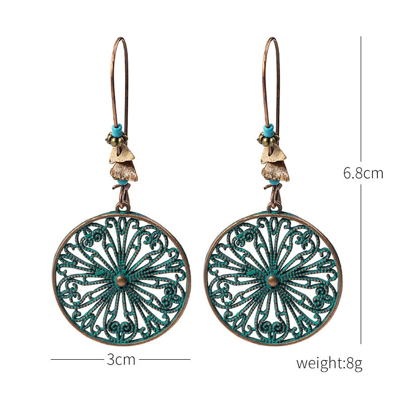 Adiffu Vintage Hollow Geometric Earrings