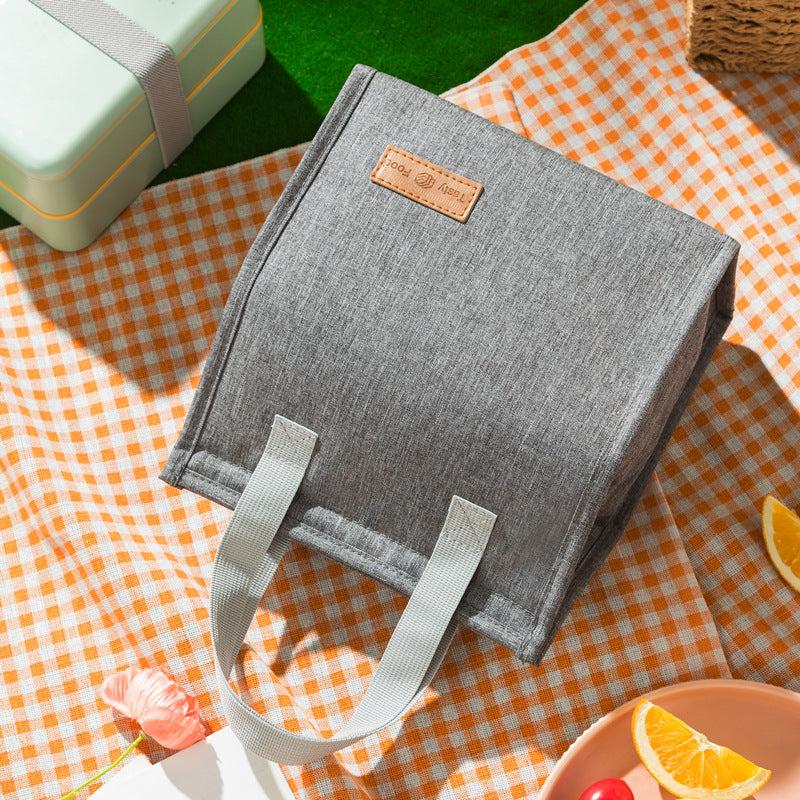 Adiffu Simple Meal Bag Vertical Portable Cationic Bento Bag Insulated Lunch Box Bag Large Capacity Bento Bag