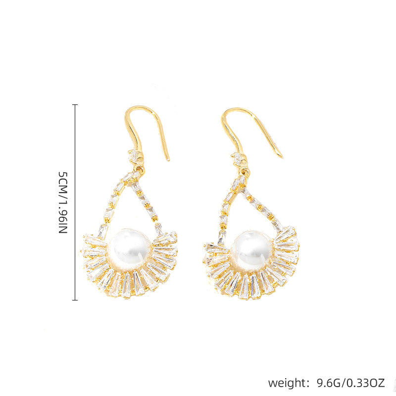 Vintage Court Earrings With Diamond And Fringe