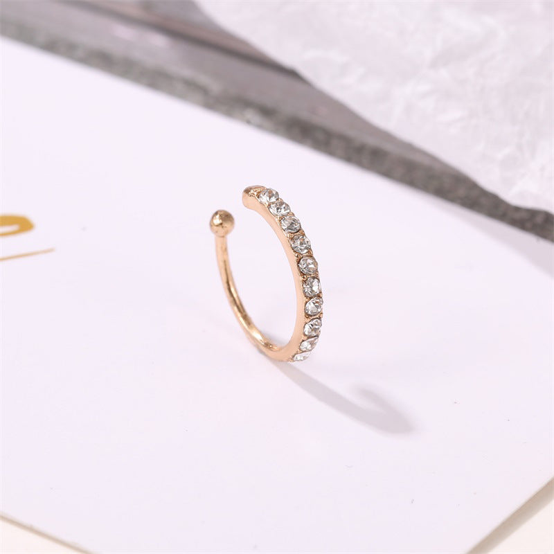 Adiffu Diamond Stud Earrings Single Earring Bone Clip Without Piercing