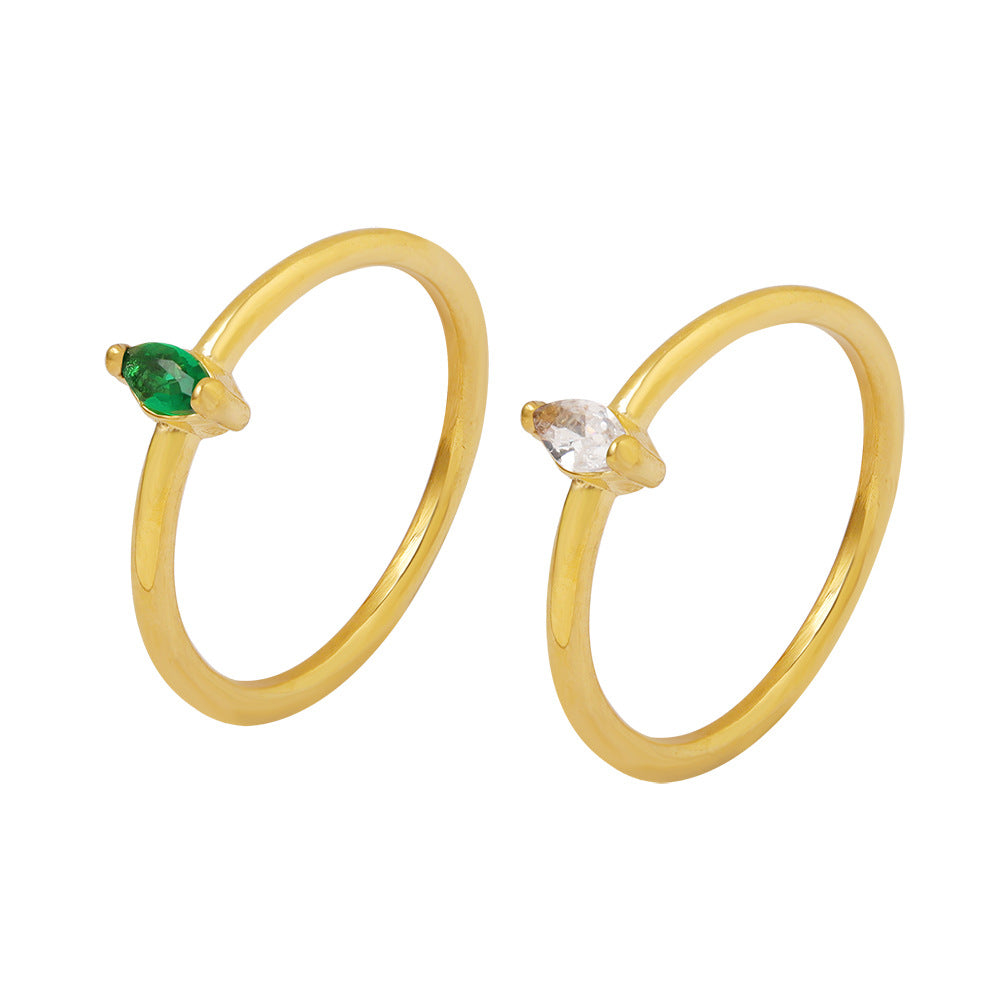Adiffu Delicate Diamond Shaped Zircon Ring