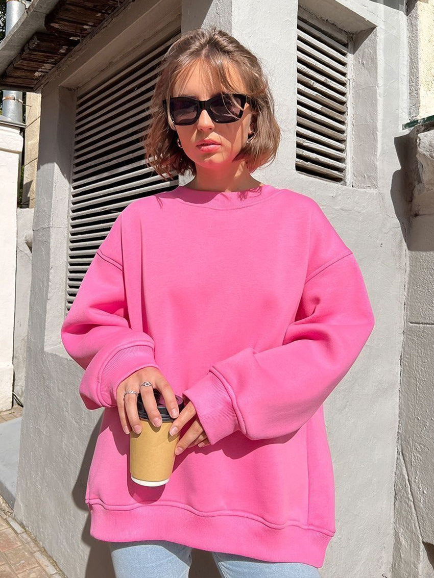 Adiffu Loose Round Neck Pullover Sweatshirt