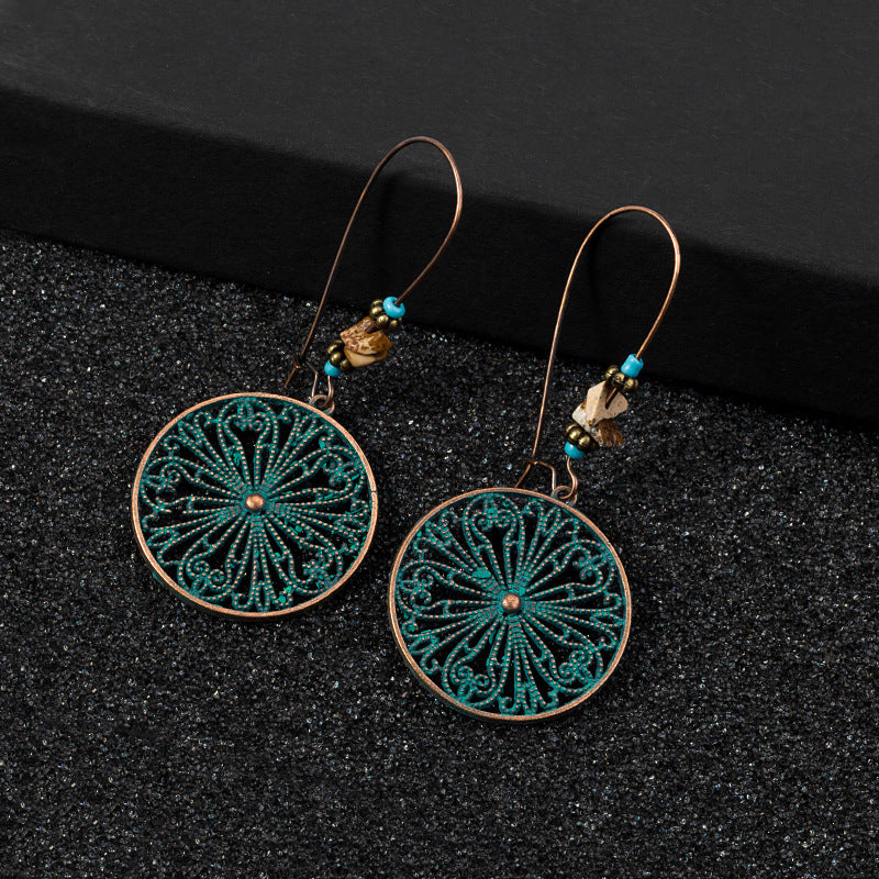 Adiffu Vintage Hollow Geometric Earrings