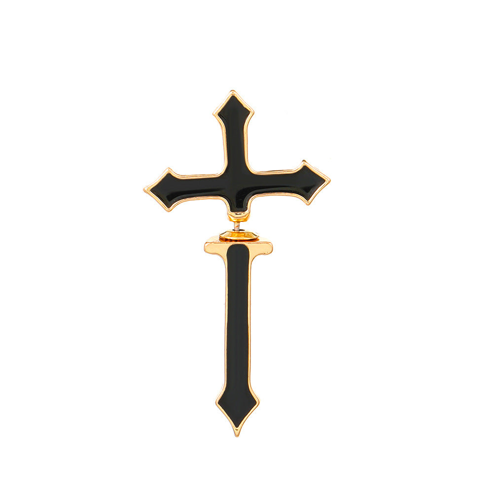 Shadow Cross Gothic Stud Earrings