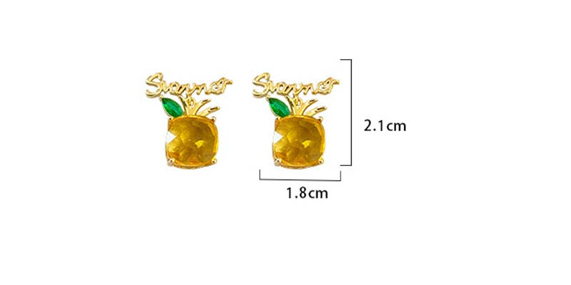 Adiffu Fresh Alphabet Pineapple Earrings
