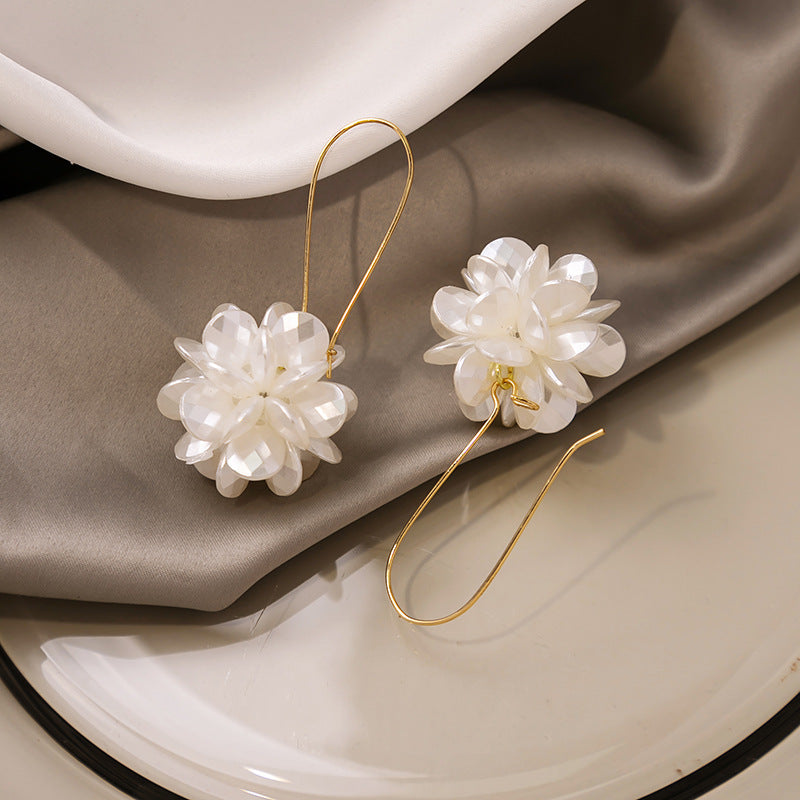Adiffu Elegant Long Ball-flower Earrings