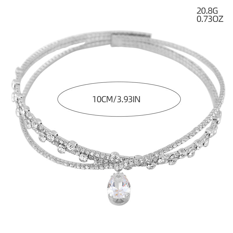 Adiffu Double String Rhinestone Choker