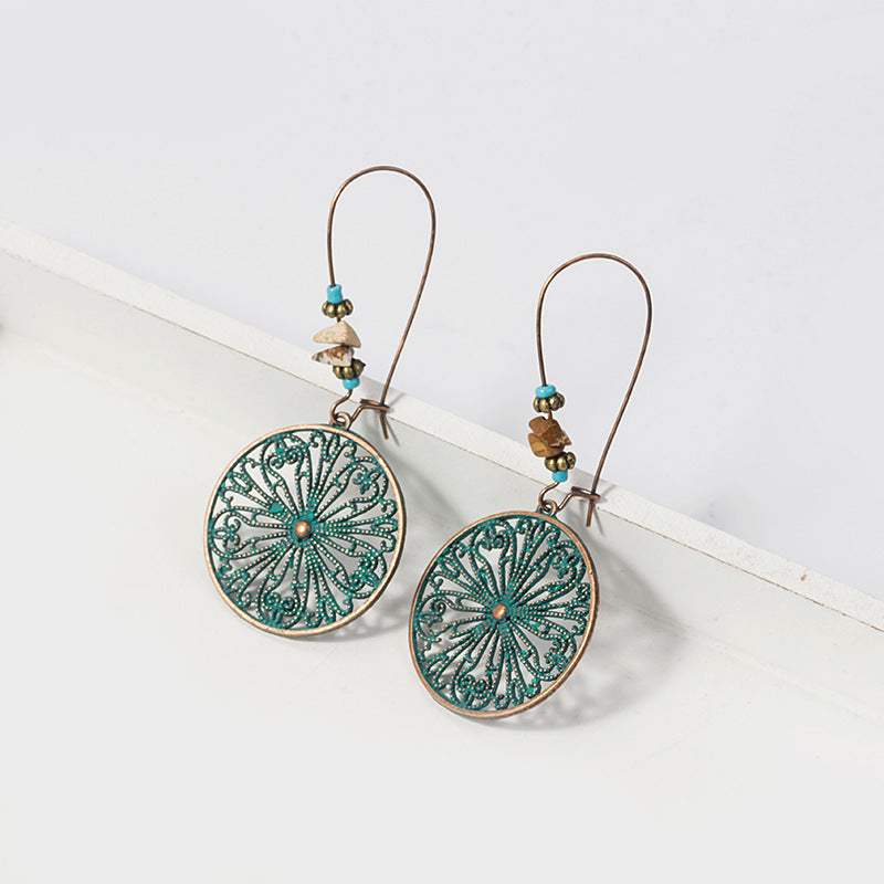 Adiffu Vintage Hollow Geometric Earrings