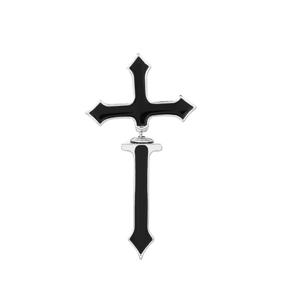 Adiffu Single Gothic Dark Cross Piercing Earring