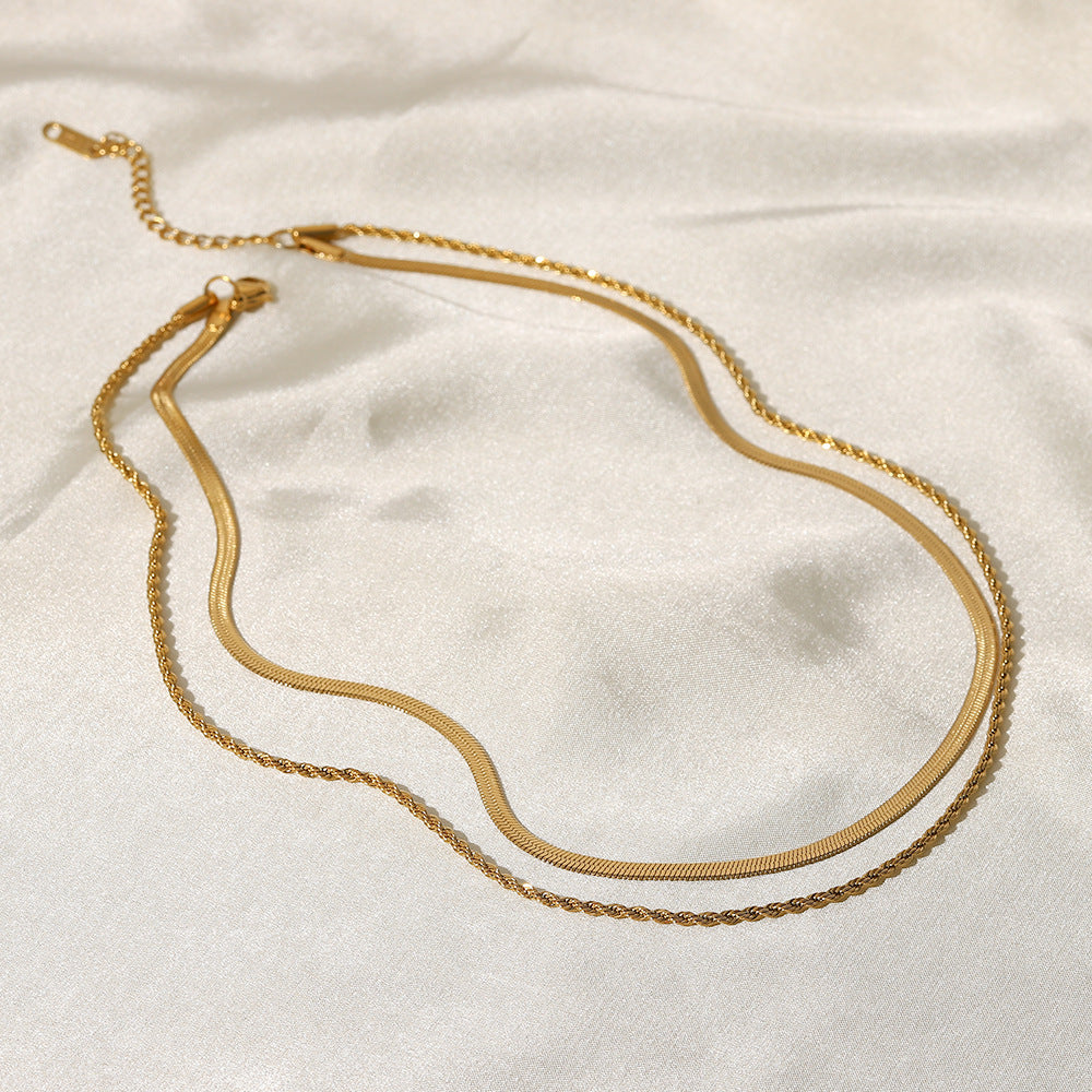 Adiffu Classic Double Gold Necklace