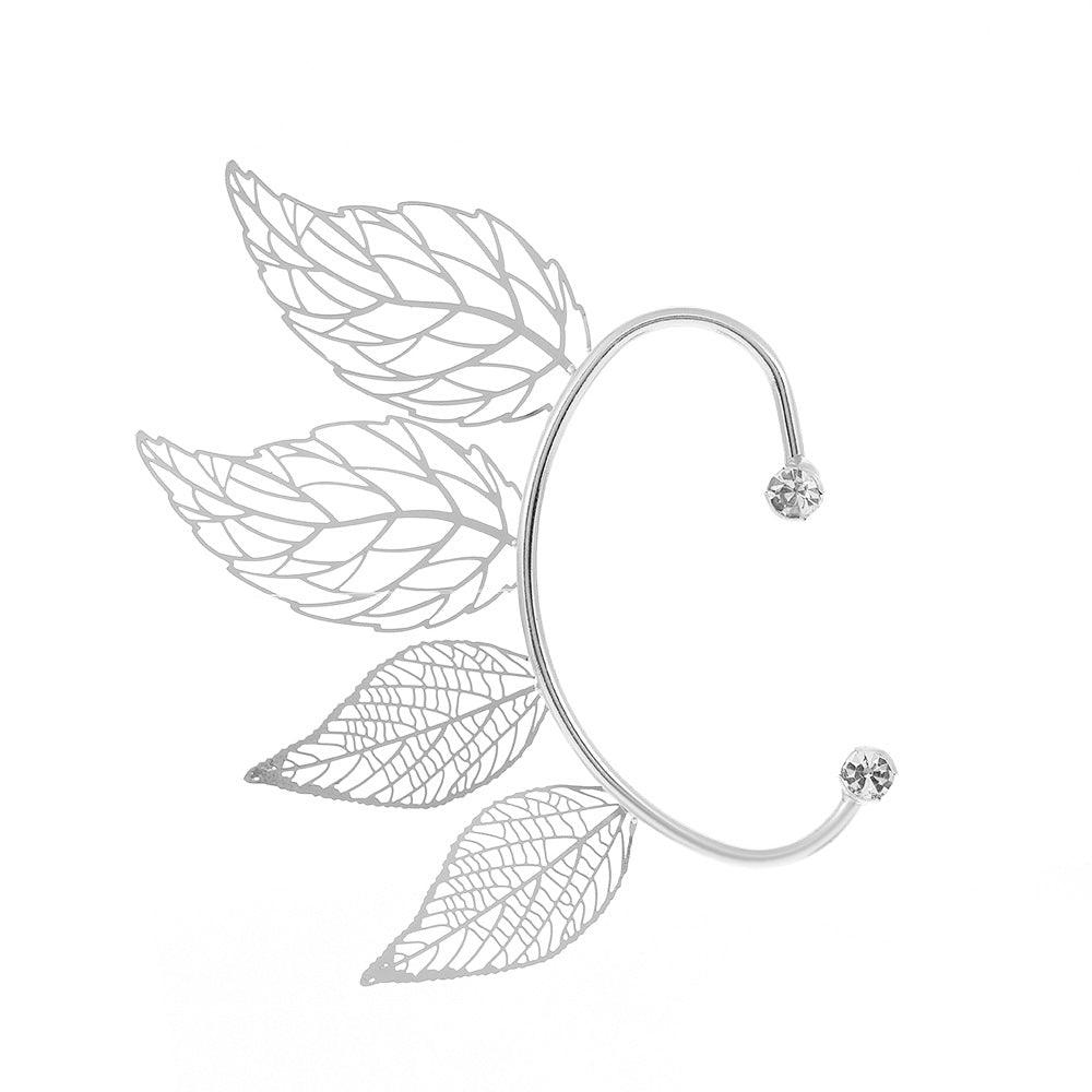 Single Vintage Hollow Leaf Ear Hanging