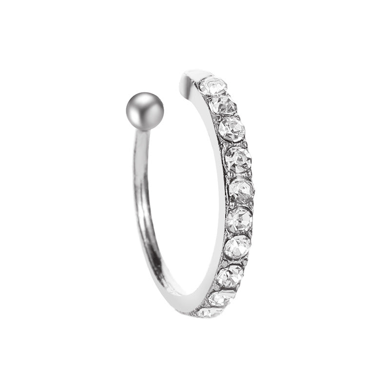 Adiffu Diamond Stud Earrings Single Earring Bone Clip Without Piercing