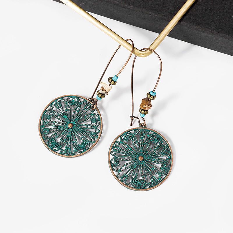Adiffu Vintage Hollow Geometric Earrings