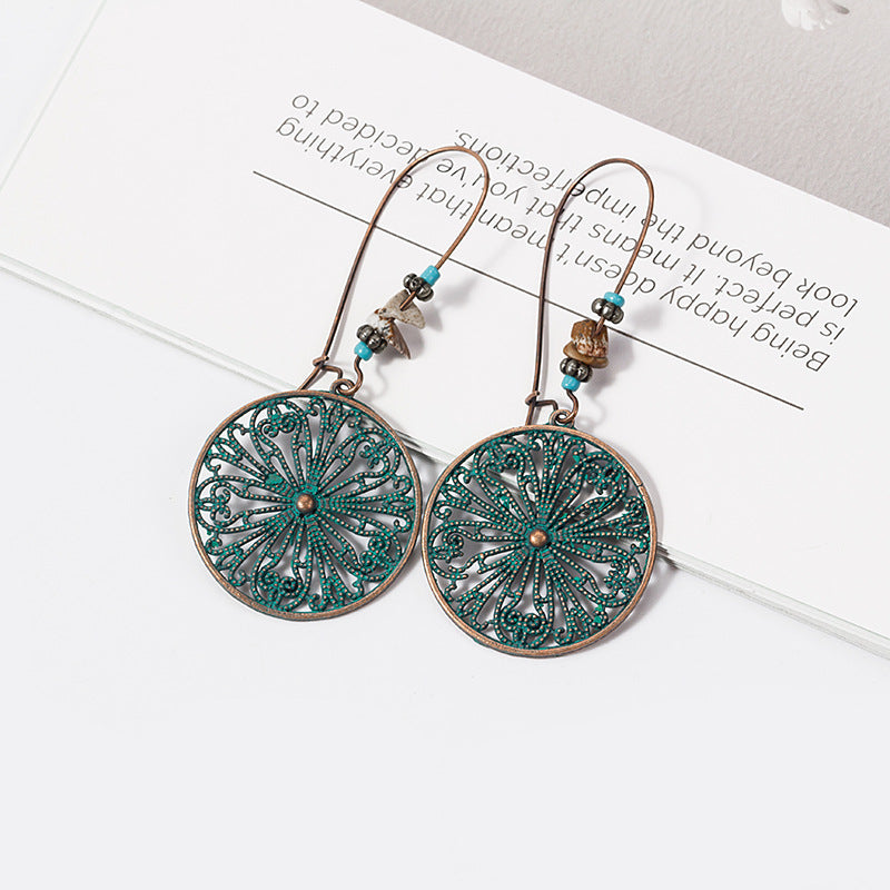 Adiffu Vintage Hollow Geometric Earrings