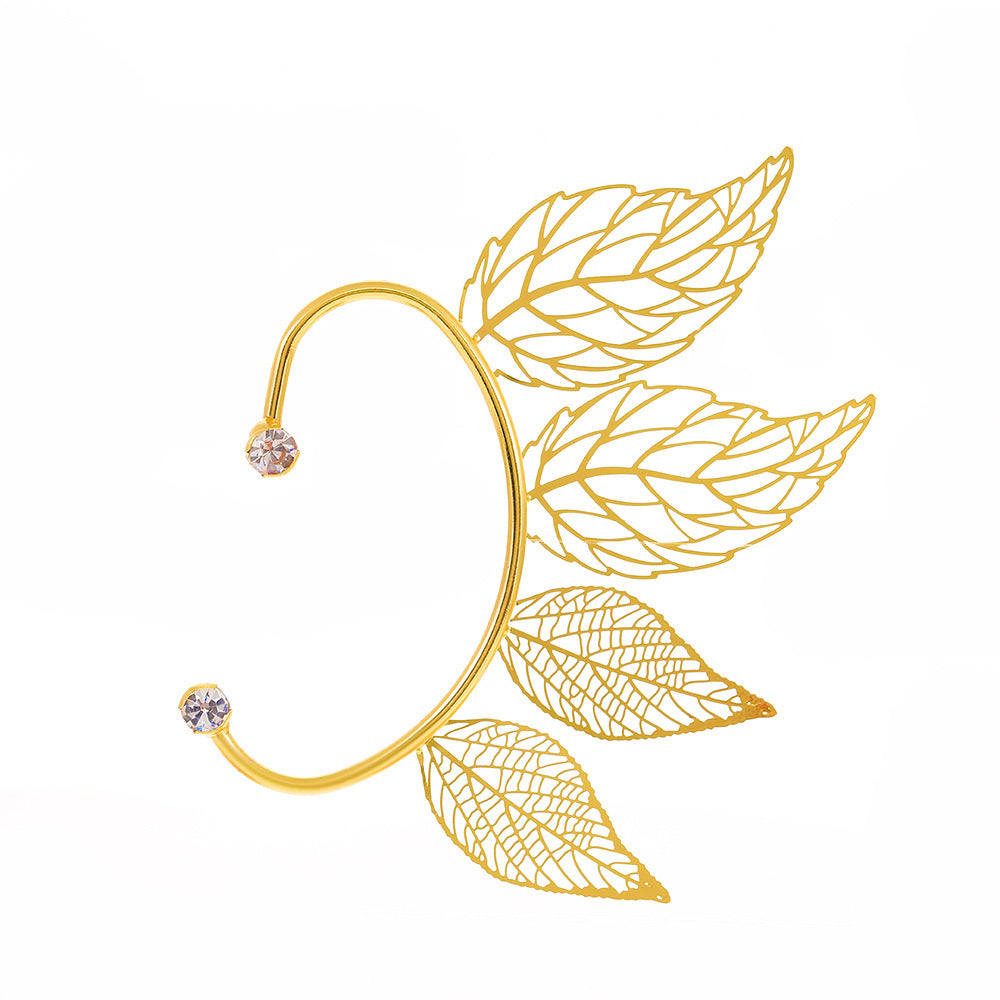 Single Vintage Hollow Leaf Ear Hanging