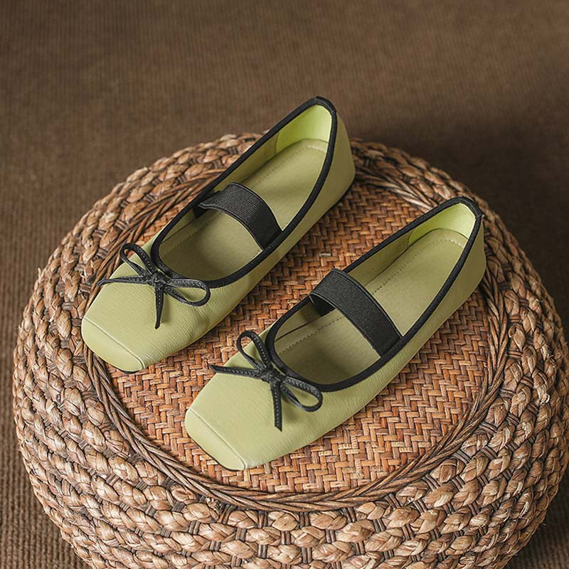 Adiffu French Flat Bow Ballet Shoes