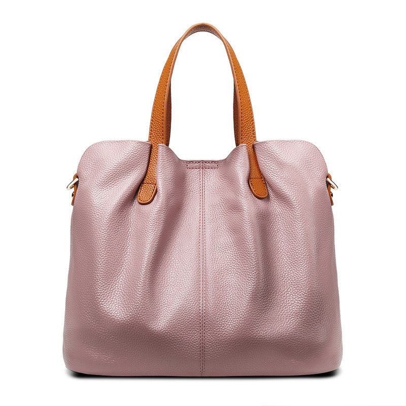 Adiffu Genuine Leather Handbags Head Layer Cowhide Litchi Grain Women Crossbody Bag