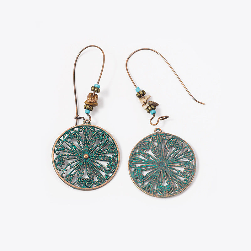 Adiffu Vintage Hollow Geometric Earrings