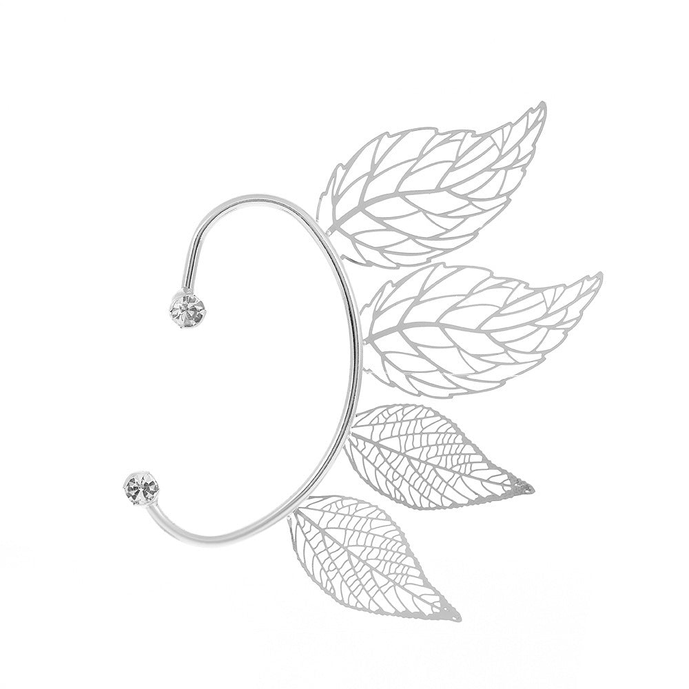 Single Vintage Hollow Leaf Ear Hanging