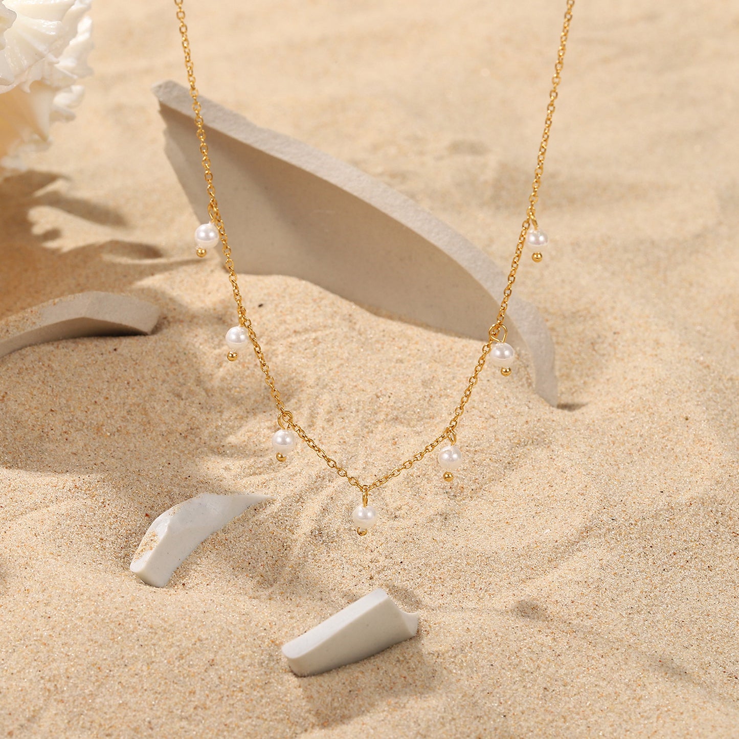 Adiffu French Elegant Pearl Necklace For Women