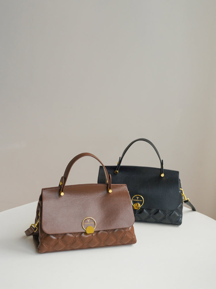 Large Capacity Diamond Texture Handbag For Women