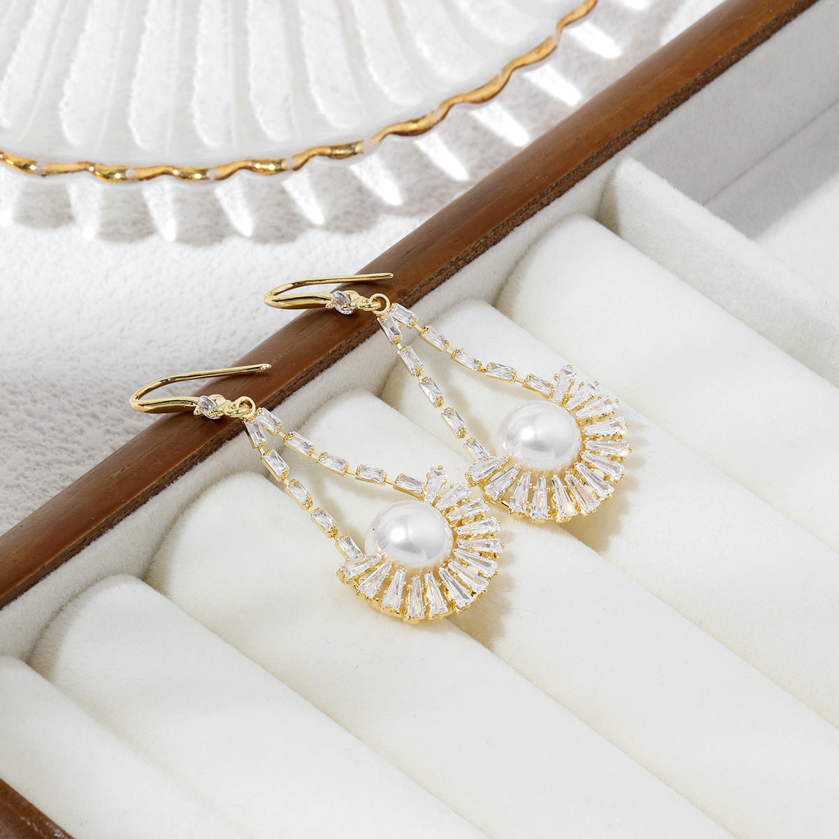 Vintage Court Earrings With Diamond And Fringe
