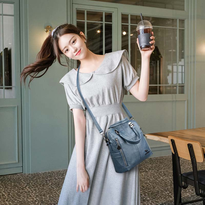 Adiffu Fashion Multi-Functional Backpack Handbag Single Shoulder Crossbody Bag