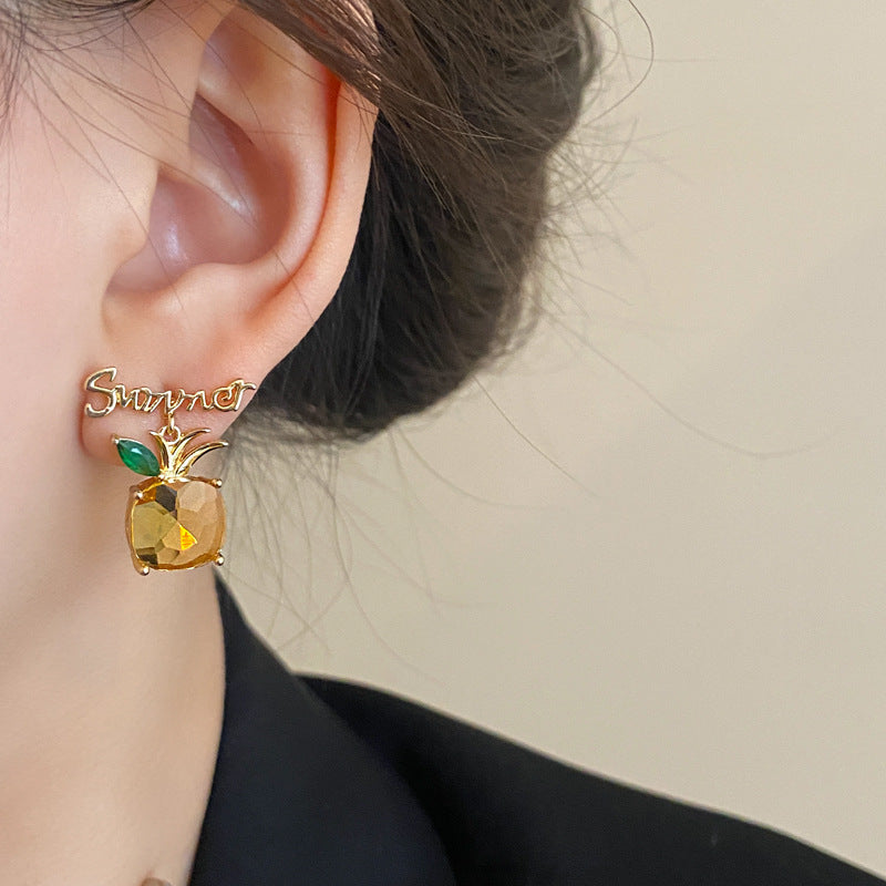 Adiffu Fresh Alphabet Pineapple Earrings