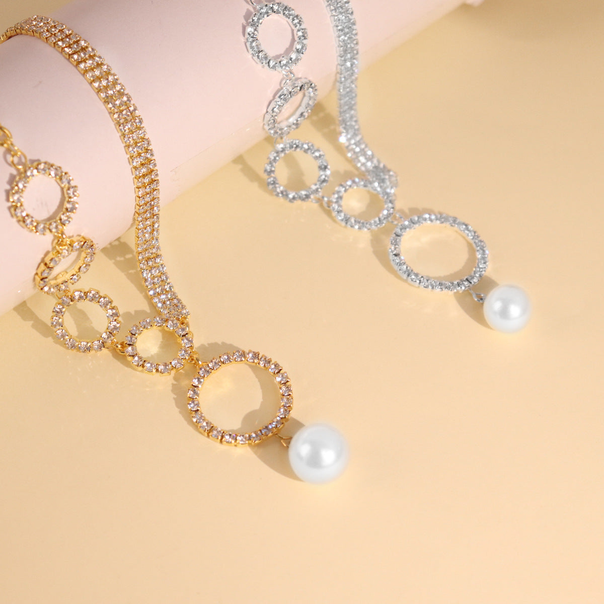 Large Hoop Pearl Necklace