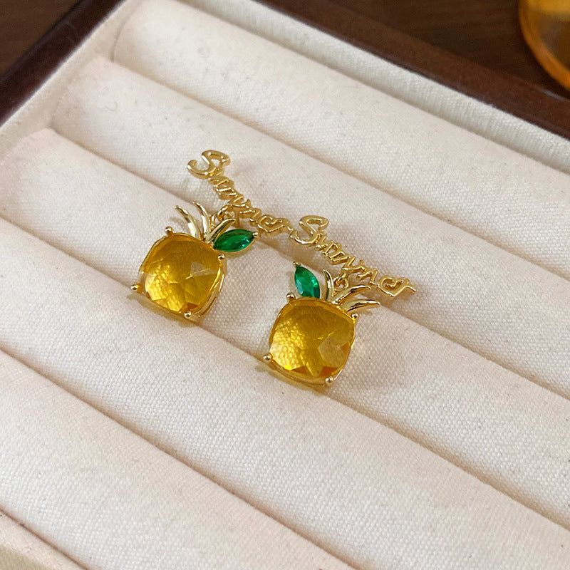 Adiffu Fresh Alphabet Pineapple Earrings