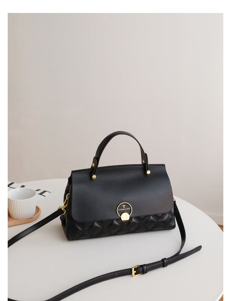 Large Capacity Diamond Texture Handbag For Women