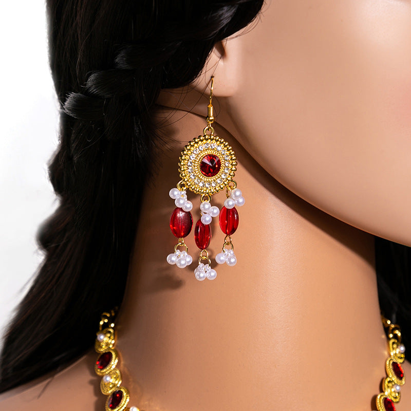 European and American Retro National Style Jewelry Set