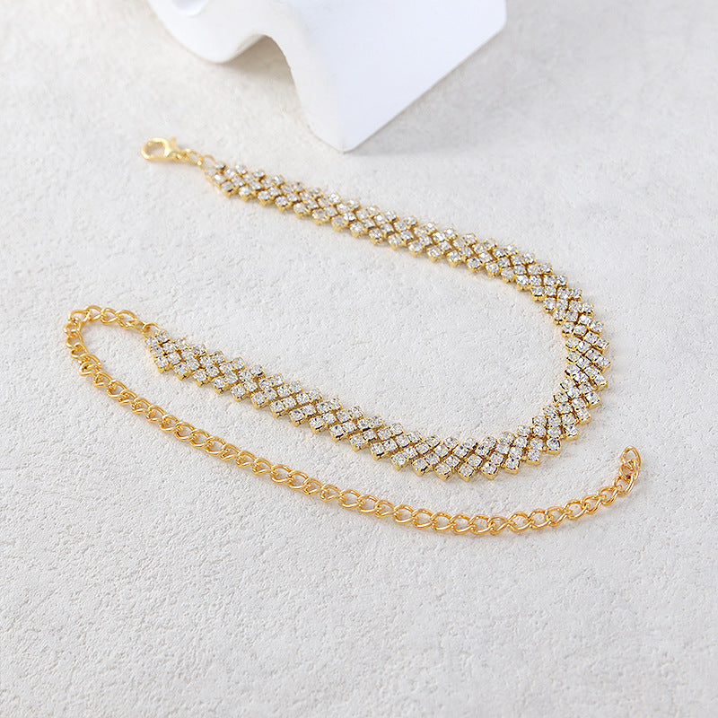 Aurora Full Crystal Choker Necklace – Korean Style Minimalist Statement Collar