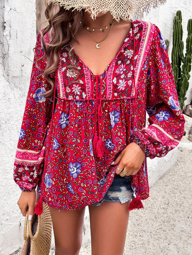 Loose Comfortable Printed Long-sleeved Shirt