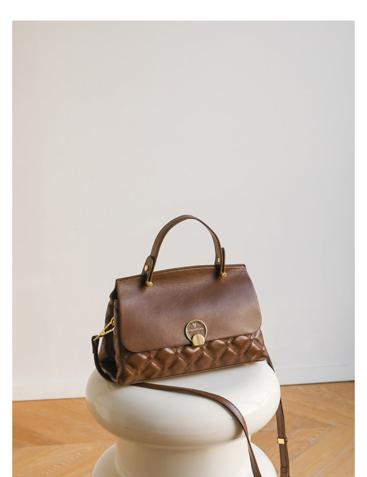 Large Capacity Diamond Texture Handbag For Women