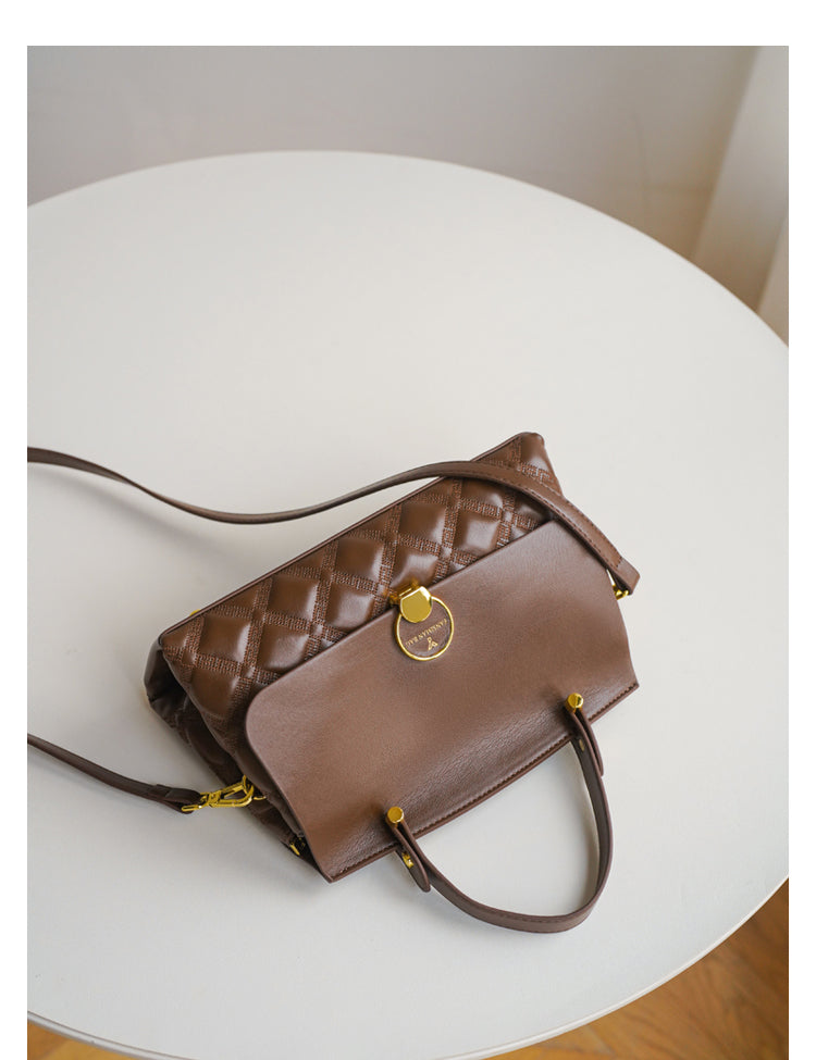 Large Capacity Diamond Texture Handbag For Women