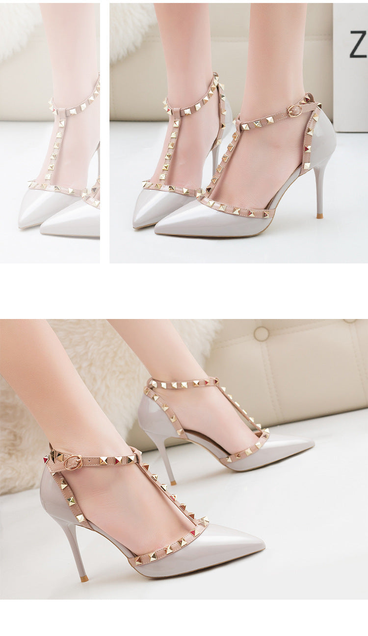 Pointed One-line Sandals With High Heels