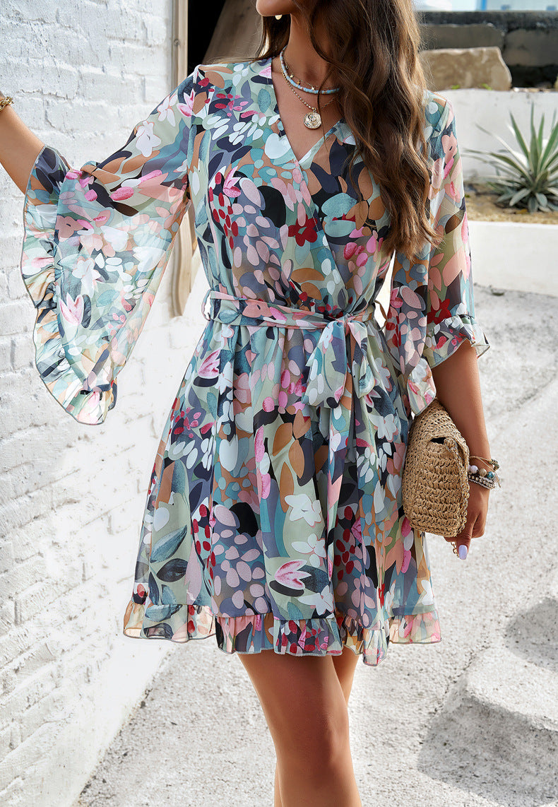 Adiffu Elegant Floral Dress