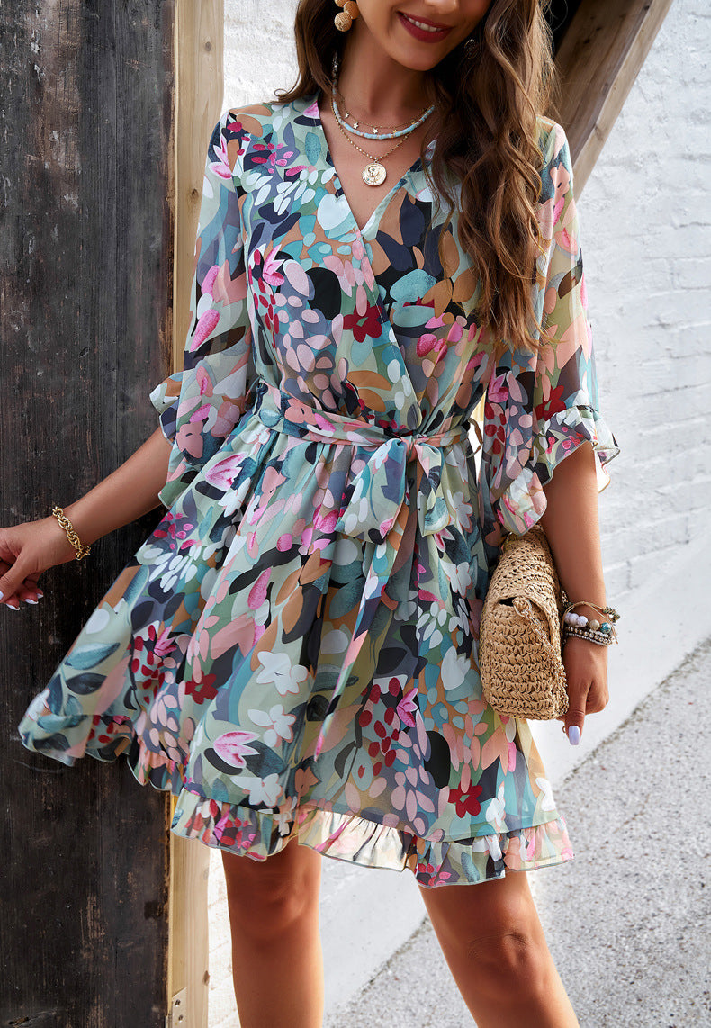 Adiffu Elegant Floral Dress