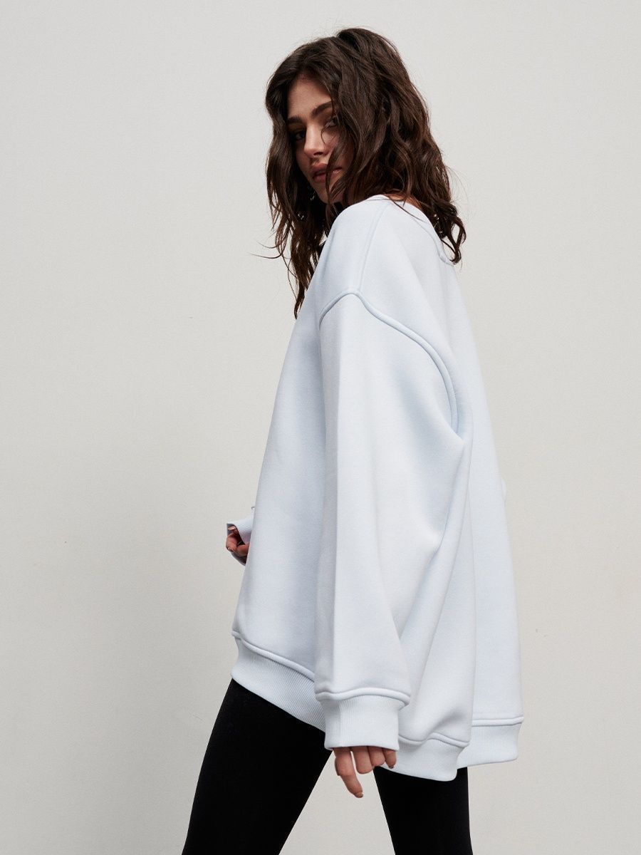Adiffu Loose Round Neck Pullover Sweatshirt