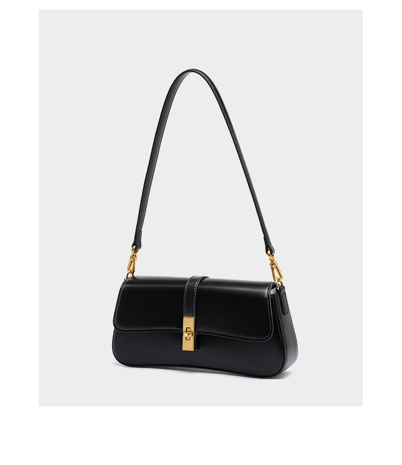 Adiffu High Quality Cowhide Baguette Underarm Bag Shoulder Crossbody Bag