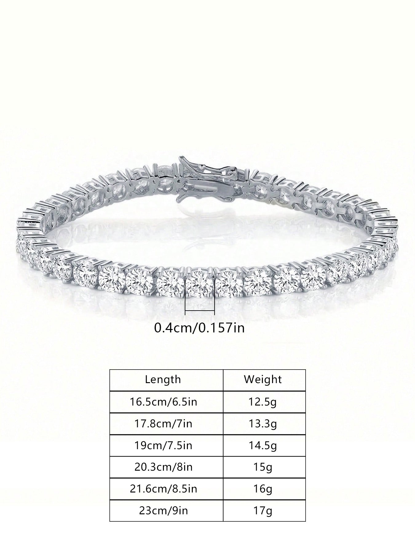 Elegant Silver Chain Tennis Bracelet