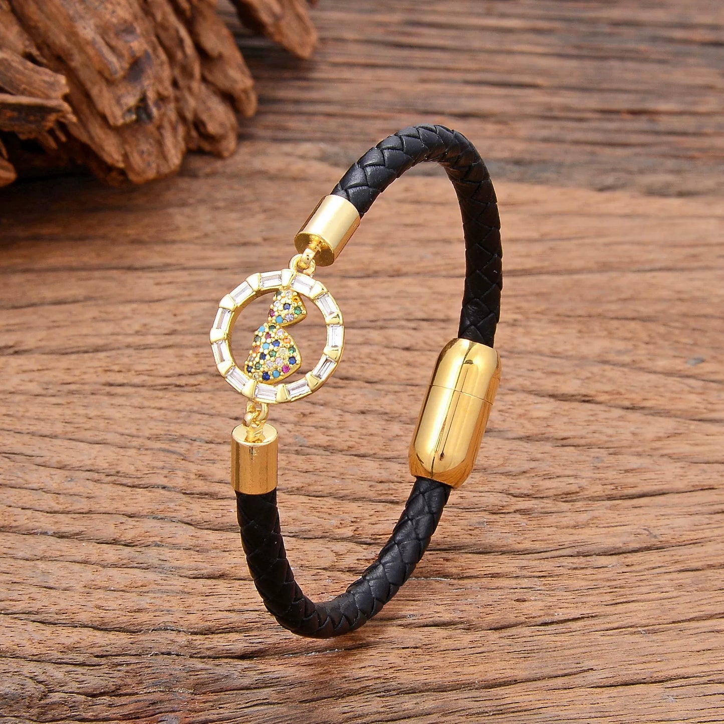 Simple Leather Heart Bracelet
