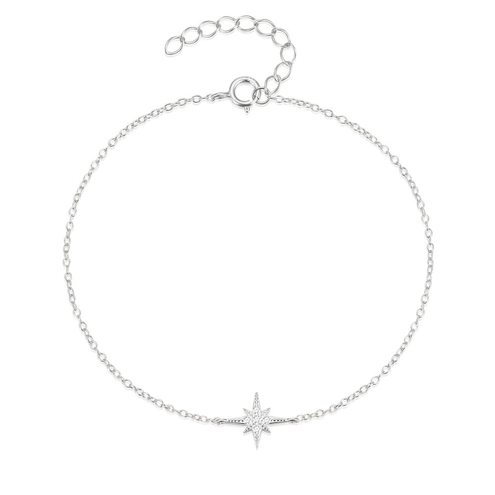 Dainty Eight-Point Star Diamond Bracelet for Women
